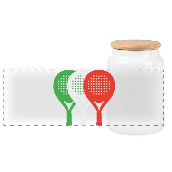 padel-italia2 - Panoramic Cookie Jar with Wooden Lid - white - Front