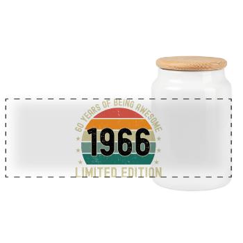 60 Years Of Being Awesome 1966 Limited Edition - Panorama Keksdose mit Holzdeckel - Weiß - Vorne