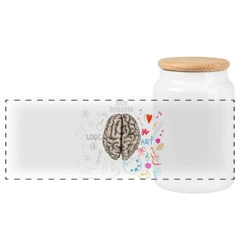 Infografik Gehirn Brain Infographic - Panorama Keksdose mit Holzdeckel - Weiß - Vorne