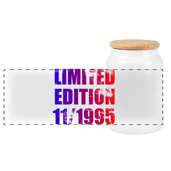 30th Birthday Limited Edition 11/1995 - Panoramic Cookie Jar with Wooden Lid - white - Front