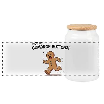 Running Gingerbread Funny Christmas Design - Boîte à biscuits avec couvercle en bois - blanc - Devant