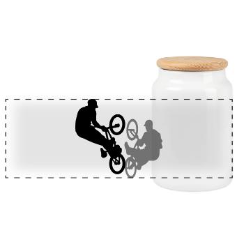 BMX - Panorama Keksdose mit Holzdeckel - Weiß - Vorne