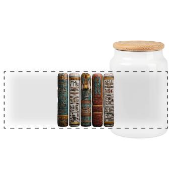 Hieroglyphen-stelen lesen ist eine Wissenschaft - Panorama Keksdose mit Holzdeckel - Weiß - Vorne