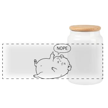 Non, cochon d’Inde | Design mignon - Boîte à biscuits avec couvercle en bois - blanc - Devant