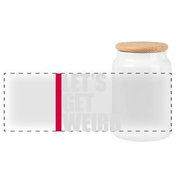 Let's Get Weird Funny Party Saying for Celebrations - Panoramic Cookie Jar with Wooden Lid - white - Front