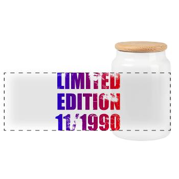 35th Birthday Limited Edition 11/1990 - Panoramic Cookie Jar with Wooden Lid - white - Front