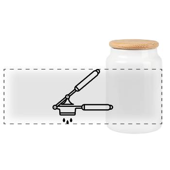Presse-ail ou presse à spaetzle - Boîte à biscuits avec couvercle en bois - blanc - Devant