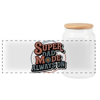 Mode Superdad toujours activé - Boîte à biscuits avec couvercle en bois - blanc - Devant
