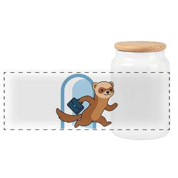 Sprint de furet à travers l’arche - Boîte à biscuits avec couvercle en bois - blanc - Devant