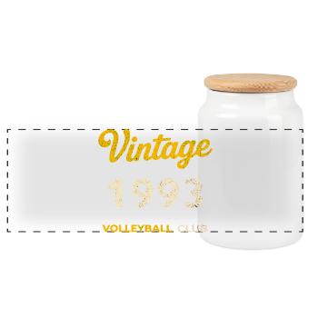 Millésime 1993 – Volleyball Club Rétro Année de naissance - Boîte à biscuits avec couvercle en bois - blanc - Devant