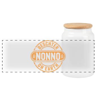 Dégustation Nonno Grand-père - Boîte à biscuits avec couvercle en bois - blanc - Devant
