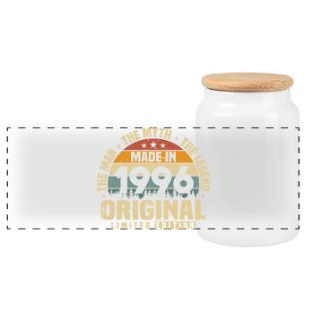 Millésime 1996 Born Original Cadeau d’anniversaire - Boîte à biscuits avec couvercle en bois - blanc - Devant