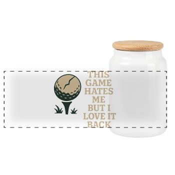 Lustiger Golf-humor, Sarkastischer Papa, - Panorama Keksdose mit Holzdeckel - Weiß - Vorne