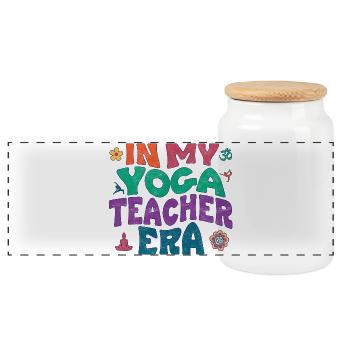À l’époque de mon professeur de yoga - Boîte à biscuits avec couvercle en bois - blanc - Devant
