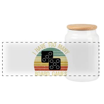 I Have Too Many Boardgames Funny - Panoramic Cookie Jar with Wooden Lid - white - Front