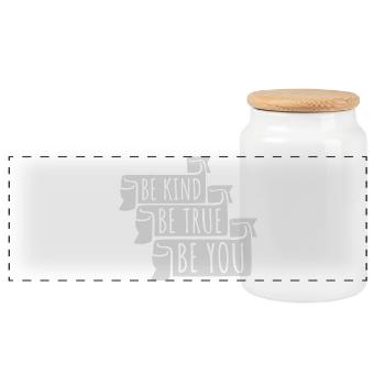 Be Kind Be True Be You Inspirierend Selbstliebe - Panorama Keksdose mit Holzdeckel - Weiß - Vorne