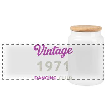 Vintage 1971 – Dancing Club Retro Année de naissance - Boîte à biscuits avec couvercle en bois - blanc - Devant