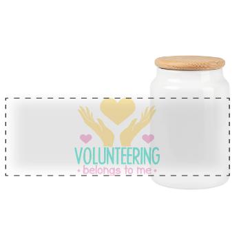 L’appréciation du bénévolat m’appartient Bénévole - Boîte à biscuits avec couvercle en bois - blanc - Devant