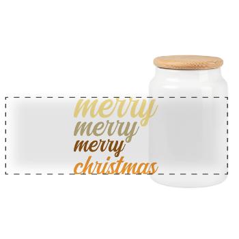 Merry Christmas Original Christmas Gift Christmas Magic - Panoramic Cookie Jar with Wooden Lid - white - Front