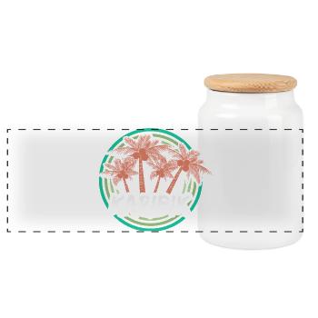 Vacances Caraïbes - Boîte à biscuits avec couvercle en bois - blanc - Devant