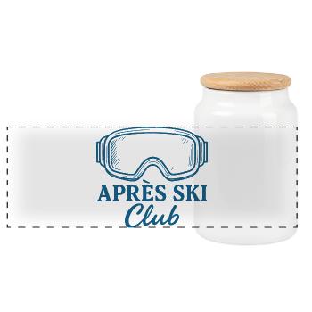 Après Ski Club - Panoramic Cookie Jar with Wooden Lid - white - Front