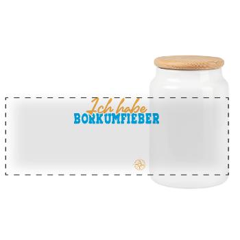 Vacances en mer du Nord J’AI LA FIÈVRE DE BORKUM Drôle - Boîte à biscuits avec couvercle en bois - blanc - Devant