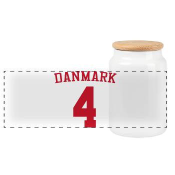 Denmark 4 Sport - Panoramic Cookie Jar with Wooden Lid - white - Front