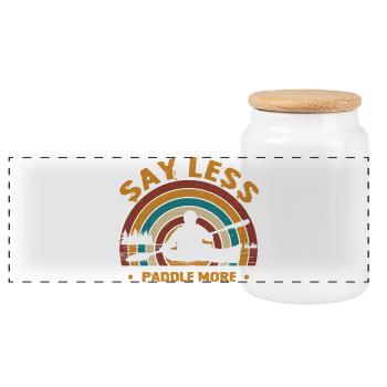 Kayaker Gifts Kayak Water Sports Outfits - Panoramic Cookie Jar with Wooden Lid - white - Front