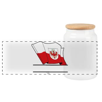 Drapeau du Tirol – Espace de noms - Boîte à biscuits avec couvercle en bois - blanc - Devant