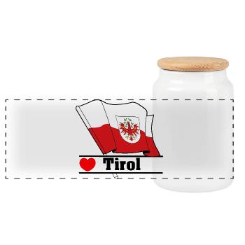 Drapeau du Tyrol avec cœur - Boîte à biscuits avec couvercle en bois - blanc - Devant