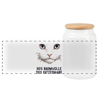 Katzenmama Geschenke Katzen Mama Katzenliebhaberin - Panorama Keksdose mit Holzdeckel - Weiß - Vorne