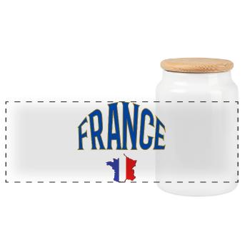 France - Boîte à biscuits avec couvercle en bois - blanc - Devant