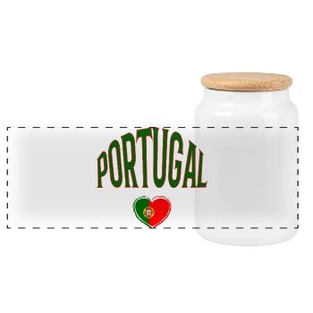 Portugal - Panorama Keksdose mit Holzdeckel - Weiß - Vorne