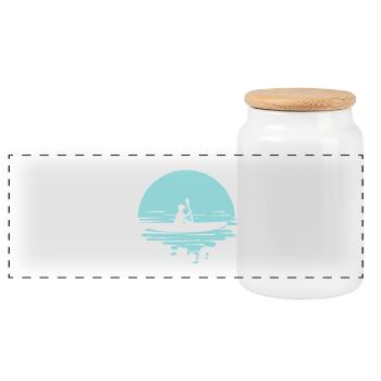 En cas de doute, pagayez Kayak Canoë Tee Design - Boîte à biscuits avec couvercle en bois - blanc - Devant