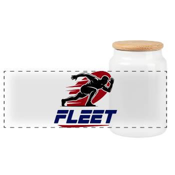 Emblème du Fleet Racer - Boîte à biscuits avec couvercle en bois - blanc - Devant