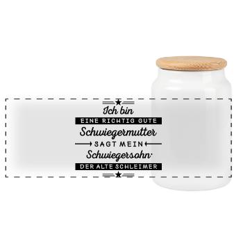 Je suis une bonne belle-mère - Boîte à biscuits avec couvercle en bois - blanc - Devant