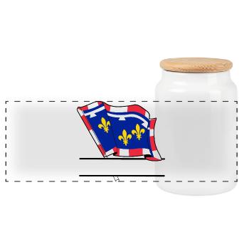 Centre-Val de Loire Writing space - Panoramic Cookie Jar with Wooden Lid - white - Front