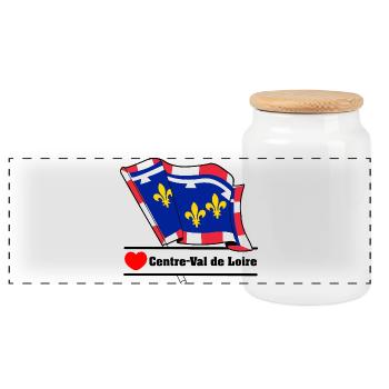 Centre-Val de Loire Love - Boîte à biscuits avec couvercle en bois - blanc - Devant