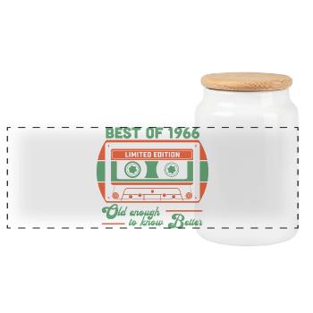 Best Of 1966 Old Enough To Know Better - Panoramic Cookie Jar with Wooden Lid - white - Front