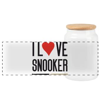 J’adore le snooker - Boîte à biscuits avec couvercle en bois - blanc - Devant