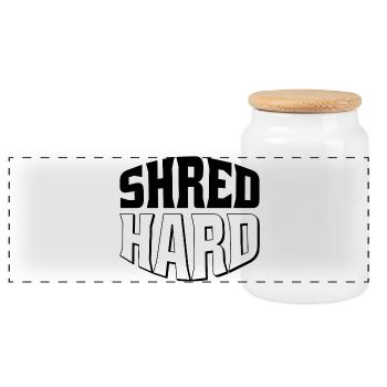 Shred Hard Snowboard Style - Panorama Keksdose mit Holzdeckel - Weiß - Vorne
