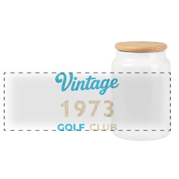 Vintage 1973 Golf Club Retro Geburtsjahr Geschenk - Panorama Keksdose mit Holzdeckel - Weiß - Vorne