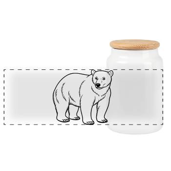 Ours polaire - Boîte à biscuits avec couvercle en bois - blanc - Devant