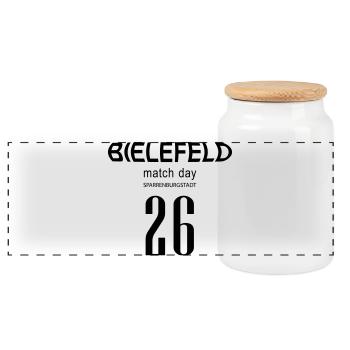 Bielefeld Matchday 2026 - Panoramic Cookie Jar with Wooden Lid - white - Front