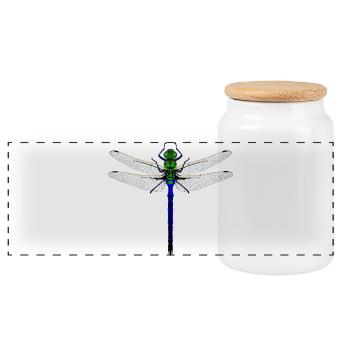 Neon Dragonfly Kybalion Combination Design Woman - Panorama Keksdose mit Holzdeckel - Weiß - Vorne