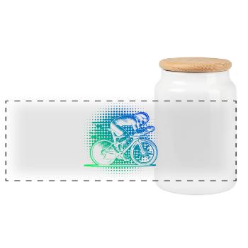 Road bike love to wear - Panoramic Cookie Jar with Wooden Lid - white - Front