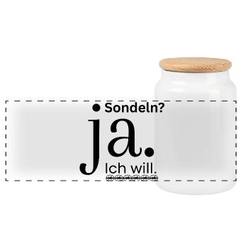 Sondeln_ja-ich-will - Panorama Keksdose mit Holzdeckel - Weiß - Vorne
