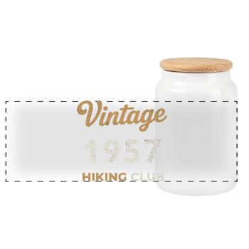Vintage 1957 – Club de voile rétro Année de naissance - Boîte à biscuits avec couvercle en bois - blanc - Devant