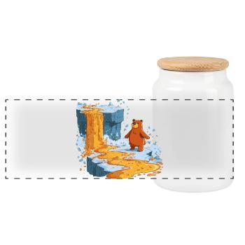 Supporte le flot de lave sur la glace - Boîte à biscuits avec couvercle en bois - blanc - Devant
