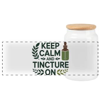 Herbalist Keep Calm And Tincture On Professional - Panoramic Cookie Jar with Wooden Lid - white - Front